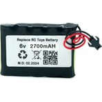 6V 2700MAH Oyuncak Araba Bataryası Siyah Soketli