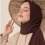 Tesettür Hijab Medine Ipeği Şal*acı Kahve