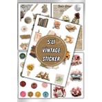 Birikiyedi 5'li Vintage Temalı Planner Sticker Set-Çıkartma,ajanda,günlük