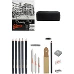 Glance Idora Sketch 15 Parça Dereceli Kurşun Kalem Eskiz Seti A5 Defter ile Sarf Malzemeler İçin