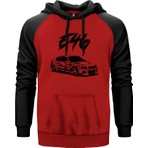 Bmw E46 M3 Skecth Kırmızı Renk Reglan Kol Kapşonlu Sweatshirt