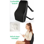 Visco Bel Yastığı Sırt Minderi Ortopedik Bel Minderi Ortopedik Sırt Yastığı %100 Visco Destek Minderi Ergonomik Yastık Siyah Renk Kılıflı ve Fermuarlı Bel Yastığı