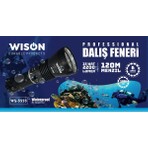 Wison ws-5555 şarjlı su altı dalış el feneri 120 menzil 15w 2200 lümen