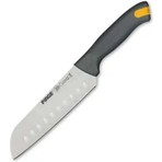 Pirge Gastro Oluklu Santoku Bıçağı 17 cm Gri Yüksek Karbonlu Paslanmaz Çelik Malzeme ile