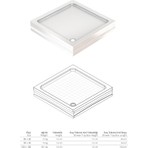 Sanica Magna 80 x 80 cm Kare Duş Teknesi Akrilik Materyal Modern Tasarım