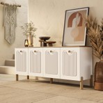 Mezza 1740 Napoli 180 Cm (Membran Mdf Kapaklı) Bohem Konsol Meşe - Beyaz