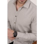 Etikmen Sütlü Kahve Düz Slimfit Oduncu Erkek Gömlek
