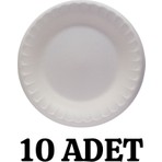 Kalbi Ticaret Köpük Tabak 10'lu Kullan At Tabak 17 cm Yuvarlak Köpük Tabak