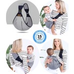 Taş Gri Ergonomik Bebek Taşıma Çantası Bebek Taşıyıcı Sling Puset Ana Kucağı Kanguru Hafif Pratik