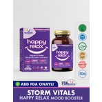 Storm Vitals Happy Relax 5-HTP ve Magnezyum İçeren Bitkisel Ekstre Takviye Edici Gıda, 30 Kapsül
