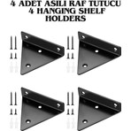 4'lü Gizli Duvar Rafı Askı Aparatı - Sağlam Metal Üçgen Raf Tutucu