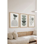 Artavessa 3 Parça Ahşap Çerçeve Görünümlü Mdf Poster Tablo Seti - Set 55