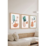 Artavessa 3 Parça Ahşap Çerçeve Görünümlü Mdf Poster Tablo Seti - Set 125