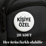 Punky Store Punky Design Kişiye Özel 44 mm Tasarım Rozet Seti 20 Adet Siyah Renkli Metal Aksesuar