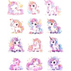 Reysa Tasarım Tek Boynuzlu Atlar Sticker Set 2