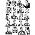 Reysa Tasarım Siyah Beyaz Adam Sticker Set