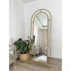 Effe Yapı Dekor Gold Metal Çerçeveli 180 x 70  cm  Pencere Model Oval Ayaklı Boy Aynası