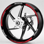 Yeni Özel  Motosiklet Jant Şeridi Honda Beyaz Honda Yazılı 3 Parçalı Kırmızı Sağ-Sol/ön-Arka