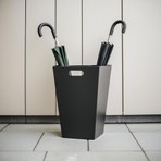 DEQQU Terraguard Metal Şemsiyelik Paslanmaz - 35.5cm (Kıvırcık Paspas Dahil)Siyah