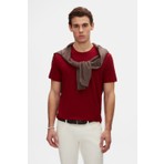 Ds Damat Comfort Fit Bordo %100 Pamuk T-Shirt 6HC14ORT02005