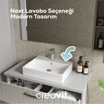 Creavit Next Kare Beyaz Delikli Lavabo 40x50 Cm NX242