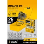 SGS1420 25 Parça Hss Matkap Ucu Seti Metal Standlı Kutulu