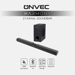 Onvec Harmony 2.1 Kanal Soundbar Bluetooth 5.3 HDMI Arc USB Optik Girişli Kablolu Subwoofer Ev Sinema Hoparlör Sistemi