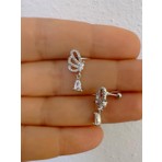 1 Adet Zirkon Taşlı Damla Sallantılı Sağ Kulak Uyumlu Tragus Kıkırdak Helix Lobe Piercing Küpe