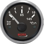MORS Yağ Basınç Göstergesi 10 Bar – Siyah (12V / 24V, Ø55 mm)