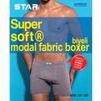 Star Erkek Gri Modal Pamuklu Kemer Biyeli Boxer