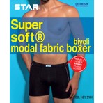 Star Erkek Siyah Modal Pamuklu Kemer Biyeli Boxer