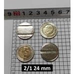 2/1 Çeltikli 24/2 mm Oyun Makineleri Jetonu & Langırt Jetonu ( 100 Adet )