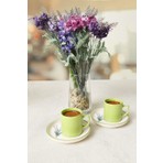 Keramika Elegant Blossoms Yeşil Kahve Takımı 4 Parça 2 Kişilik 21788