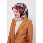 Lêvi D'or Somon İnce Çizgi Desen Twill İpek Eşarp