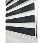 Siyah Pileli Zebra Stor Perde Ev/ofis Perdesi Aluminyum Sistem Zebra Stor Perde – Gece & Gündüz Kullanım, Kolay Montaj (Alüminyum Sistem)