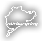 Reysa Tasarım Nürburgring Araba Sticker 17X17 cm Beyaz
