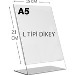 Heroglas A5 L Tipi Dikey Masa Üstü Şeffaf Pleksi / Föylük-Fiyatlık-Menü-Broşürlük