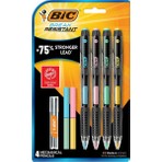 Bic 0,7 mm Uç Boyutlu Mekanik Kurşun Kalem 4 Kalem +4 Silgi Okul ve Ofis İçin Dayanıklı