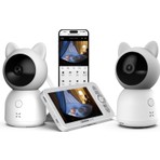 Xenon Smart Akıllı Çift Bebek Kameralı Dijital 5'' LCD Monitörlü Sıcaklık ve Nem Ölçen Ninni Çalan Gece Görüşlü Bebek İzleme Monitörü