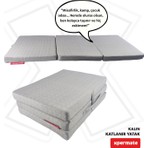 Xpermate Tek Kişilik Katlanır Sünger Yatak Taşınabilir Yer Yatağı Misafir Kamp Yatağı Minderi Yıkanabilir 70x180x6 cm