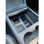 Tesla Yeni Model Y (Juniper) Bölmeli Orta Konsol Düzenleyici Araç Içi Organizer Siyah Süet Zeminli