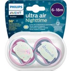 Philips Avent Ultra Air Gece Emziği 6-18 Ay, 2'li Kız, SCF376/14
