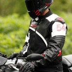 Forte Gt AR54 Deri – Beyaz Korumalı Motosiklet Deri Tekstil Mont Ceket