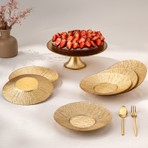 Emsan Golden 7 Parça Cam Pasta / Tatlı Seti
