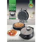 Kiwi KSM-2442 1200 W Güçlü Kalp Desenli Yapışmaz Plakalı Waffle Makinesi Siyah-Gri Renk