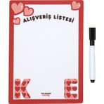 Yaz Sil Notluk Kişiye Özel Harf Shopping List Mıknatıslı Notluk Planlayıcı Buzdolabı Notluğu Magnet