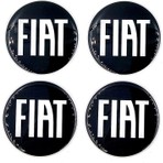 Fiat Tasarım Damla Sticker Siyah Fiat Jant Göbeği 5.5cm Uyumlu