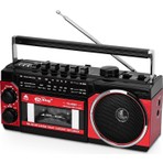 Coverzone Kaset Teyp Çalar,Fm/Am/Sw Kaset Kaydedici,/Bluetooth/Kart Girişi/Kayıt,Pilli/Elektrikli,Px-250bt