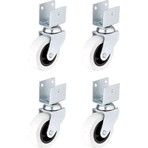 Hts 324 Gri Kısa U Tablalı Metal Mobilya Tekeri 50x20 mm 4 Adet Yuvarlak Tasarım