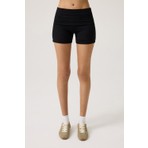 Los Ojos Siyah Katlanabilir Bel Detaylı Şort Lounge Shorts